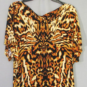 NEW! Jennifer Lopez JLo Fierce Animal Print Blouse